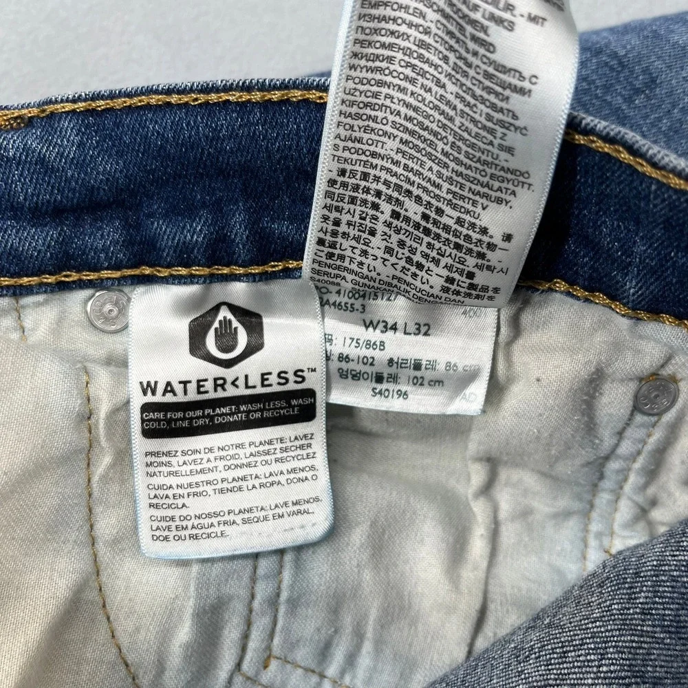 Levis 514 Mens Straight Fit Jeans Medium Wash Blue Denim Size 34 - Picture 11 of 16